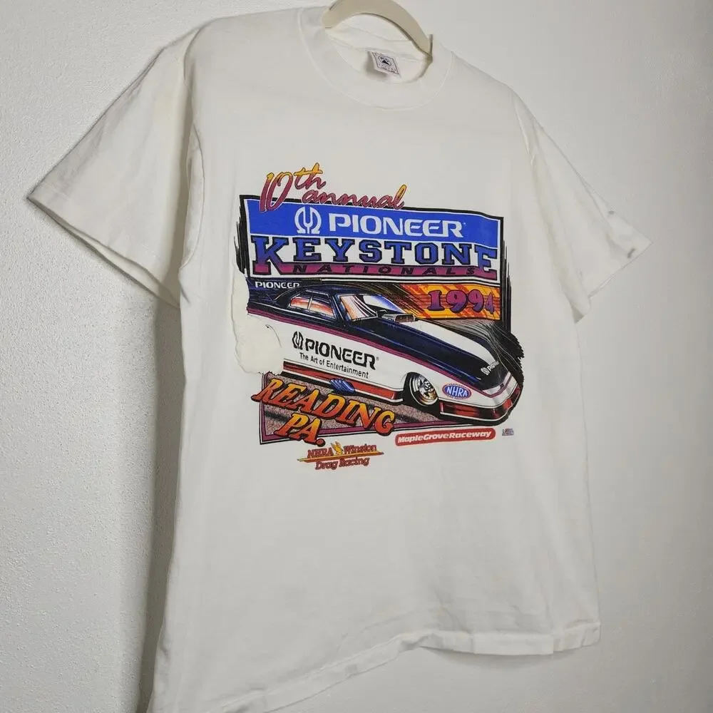 Vintage Pioneer Keystone Nationals Winston Drag Racing White SIngle